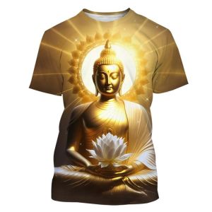 [Local Stock] VCC Buddha Shakyamuni 3D Printed T Shirt For Men Fashion Buddhism Harajuku Tops Summer Casual O-neck Short Sleeve Oversized T-shirts