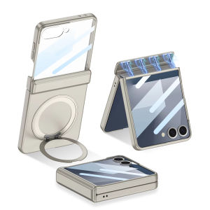 Magne Hinge Armor Case for Samsung Galaxy Z Flip 7 Magsafe Charge Ring Holder Screen Protective Cover For Galaxy Z Flip7 Case