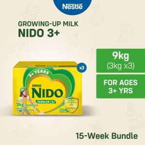 NIDO 3+ Growing-Up Milk Powder for Toddler Children 3+ Years Old 9kg (3kg x3)