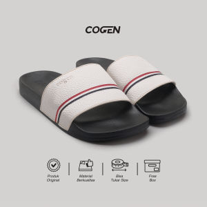Cogen Sandal Slop Pria - Stripe White
