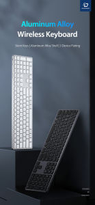Dux Ducis Multi-Device Bluetooth Wireless Keyboard - RGB Pairing Aluminium Type C Charging Port Fast Hidden Trackpad Compact Portable Office Light Easily Switch Connection Long Standby Time rechargeable battery IOS iPad Mac Android Chrome Windows Numpad