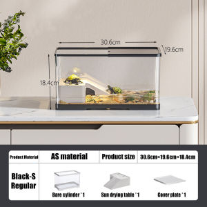 Turtle Tank Turtle Basking Platform Tortoise Tank With Terrace Ecological Aquarium Transparent Tank Small Turtle Box