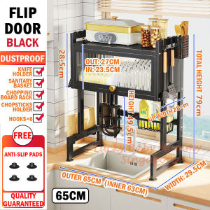 Kitchen Sink Drain Dish Rack with Cabinet Door Kitchen Storage Shelf / Rainbow Culture