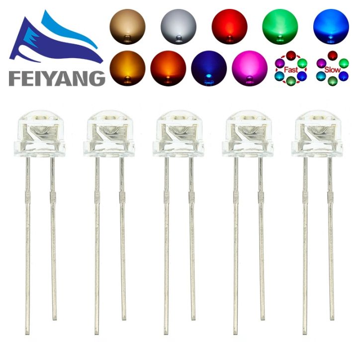 LED 5mm Warmweiß 25 Stück LED 5mm Warm Weiß – Kurzkopf, Straw Hat, Von KT-Elektronic Luckylight 484WC1C-W6-1P LED