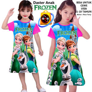 BISA COD & Gratis Ongkir: Daster Anak Drees Anak Printing Dress Anak Murah