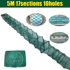 💯Original + 24 hours delivery✅Foldable Nylon Fishing Net Crab Crayfish Lobster Catcher Live Trap Fish Net Eel Prawn Shrimp Bait 3.6M/5M