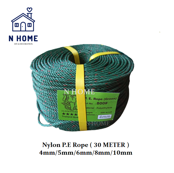 30 METER) Nylon P.E Rope Nylon Polyethylene Rope / Tali Lembu  4mm/5mm/6mm/8mm/10mm
