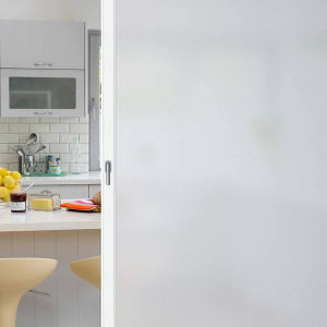 Privacy Protection Window Film Waterproof White Frosted Self Adhesive Removable Thicken Glass Sticker for HomeOfficeBathroom with Free Tools