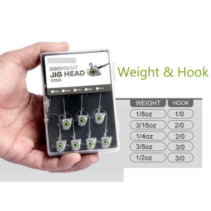 ZEEMIN 15pcs/Box 3.5g 5g 7g 10g 14g Jig Fish Head Hook Rockfish Head Hook Barbed Hook Trout Soft Worm Lure Jig Fishing Hook