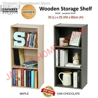 JFH 1315 3 Tier Color Box / Utility Shelf / Book Shelf / DIY Multi-Purpose Wooden Solid Board Storage Box Cabinet Book Shelf Space Saving Living Room Bathroom Kitchen Office Indoor & Outdoor Use