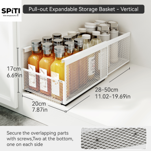 Expandable Pull-Out Cabinet Organizer Rack | Adjustable Single-Tier Kitchen Storage Shelf – 2 Styles