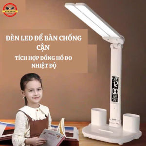 Đèn Học Chống Cận Màn Hình Led LCD Tích Hợp Đồng Hồ Đo Nhiệt Độ -Dây usb cắm trực tiếp an toàn khi sư dụng