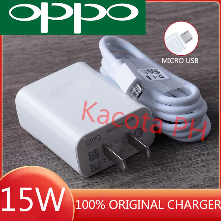 OPPO Charger Original Fast Charger 15W Micro USB V8 Cable 2IN1