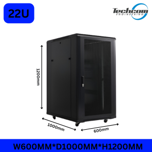 TC-22U-600N / 22U Server Rack Network Cabinet (600x1000x1200) Heavy Duty for Data Center CCTV Network Equipment