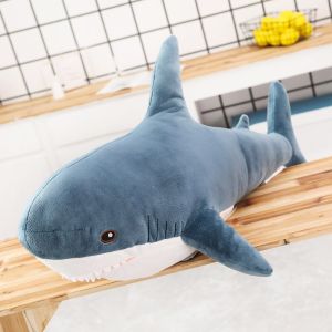 JOJO CASTLE Giant Shark Plush Toy Soft Stuffed Speelgoed Animal Shark Plush Toys 45/60/80/100/120/140cm Ikea BLAHAJ Big Shark Pink Stuffed Pillow for Kids Children Boys Girls Birthday Gifts Bantal peluk Ikan Jerung