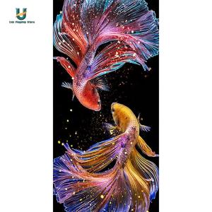 Fish 5D DIY Full Drill Round Diamond Painting Kit for Home Wall Decor 45x85cm[Ueb Flagship Store]