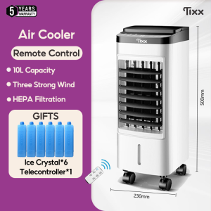 Tixx Air Cooler Fan 10L/40L/50L Large Capacity Water Tank Electric Fan With Inverter Air Conditioner Low Noise With Remote/Button Control