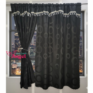 Sheering Short Curtain for window 140x190cm Circle print Short Sheer Curtains Rod Pocket Semi A-2073