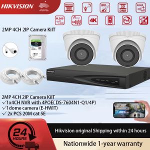 Hikvision 2MP IP Camera With Audio CCTV Package 4/8CH New NVR Smart IR Night-Vision CCTV Camera Kit IP67 POE IPcamera