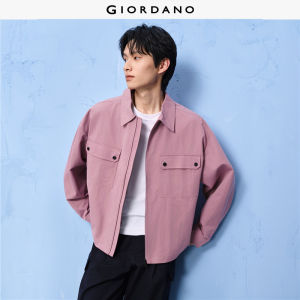 GC Men Jackets Brand Embroidery Cargo Pockets Shackets Notched Pockets Zip Through Trendy Casual Chic Loose Jackets 12045008