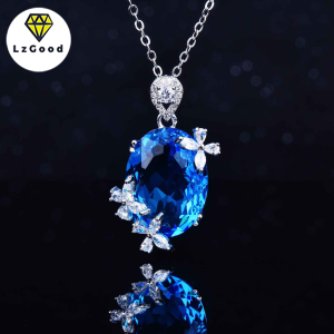 Tiên tiến tùy biến đồ trang sức dòng Candy Aquamarine Vòng cổ màu mặt dây chuyền-lzgood đồ trang sức