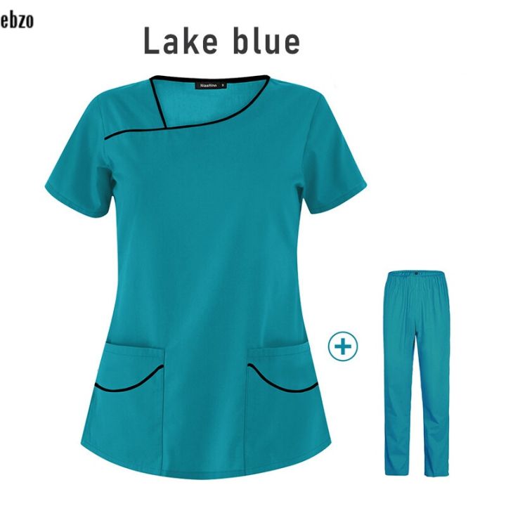 ebzo Women Short Sleeve Nurse Suit Clinic Blouse Medical Uniform Quick ...