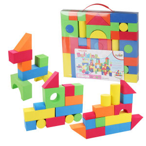 Kids Building Blocks Set – 46pcs Colorful Soft EVA Cartoon Bricks Early Education Learning Toy for Children