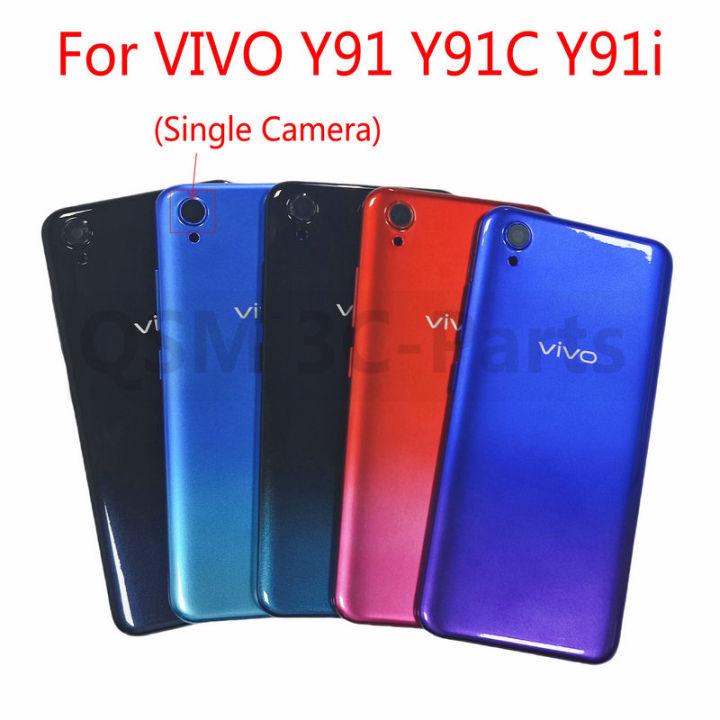 Back Cover For VIVO Y91 Y91C Y91i Y93 Y93s (Single Dual Camera) Back Case  Rear Housing With Camera Glass Lens Replacement Spare Parts