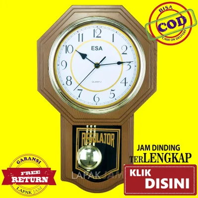 Jam Dinding Esa 06655 Bell Bandul Diameter 43 x 27 cm Best Seller