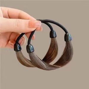 2022 New Hidden Hair Rope Hair Ties High Ponytail Wig Hair Ring Simple Leather Case Female Rubber Tied Girls Headdress Hair Accessories