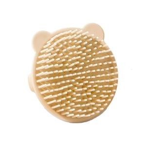 Soft Silicone Baby Hair Brush with Gentle Bristles for Infant Scalp Massage and Bath Time Comfort Lovely Bear Design