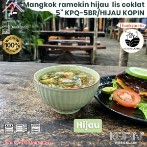 KOPIN mangkok makan 5inch motif labu lis cokelat / wadah saji tahan panas / serving bowl ceramic KPQ-5BR
