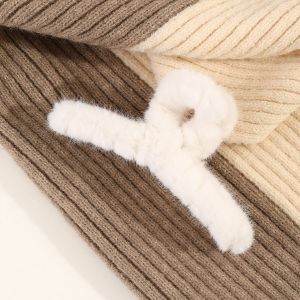 Kẹp tóc phủ lông nhung cỡ lớn phong cách Hàn Quốc thời trang thu đông xinh xắn cho nữ -Aeneas Shop