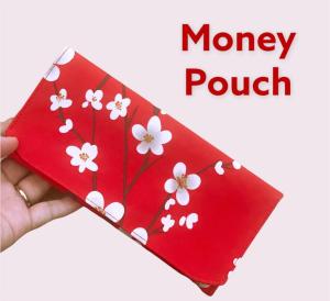 FawnG Handmade - Money POUCH motif Sakura printing / angpau handmade motif Sakura