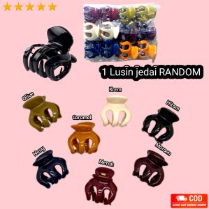 Jepitan Anak / Jepitan Silang Clay Gliter / Jepitan Rambut / Jedai 1 lusin / R B