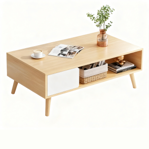 1pc Minimalist Style Living Room TV Cabinet Natural Wood Coffee Table Small Apartment Tea Table