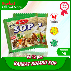 Barkat Bumbu Sop Rempah Iga Sapi Instan /Bumbu Sop Ayam Padang Kemasan 5 Gram isi 12 Pcs Khas Sejak 1939