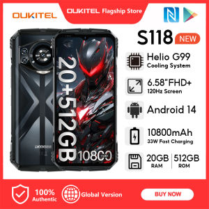 OUKITEL Doogee S118 20GB+512GB 120Hz IPS 6.5" FHD+ 10800mAh Mobiles 33W fast charing 50MP+12MP+8MP Helio G99 NFC Android Cellphone