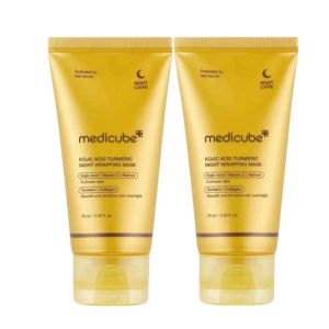 Medicube Kojic Acid Turmeric Night Wrapping Mask 75ml Overnight Brightening Mask Dark Spot Corrector Glow Wrapping Mask
