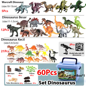 Babycolor 58PCS Mainan Model Hewan Animal Mainan Figur Binatang / Animal Figure Set / Hewan Zoo/ Hewan Dinosaurus /Hewan Ternak Toys Figurine With Box
