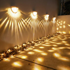 LED Solar Fence Lights Outdoor Waterproof Wall Lights Corrugated Lights for Fence Terrace Garden Path Decorative Lights