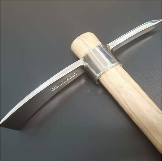 Cuốc chim Nhật inox 304 cán gổ siêu đẹp, bền bỉ, làm vườn VIP, xới đất ...
