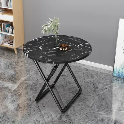 TIDY Foldable Marble Round Table Dining Table Office Desk Outdoor Camping Portable Table