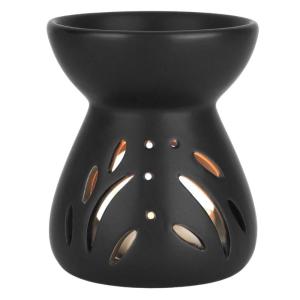 Black Ceramics Essential Oil Burners Wax Melt Warmer Tealight Holder Spoon for Home Office Decors and Relaxation