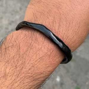 .Gelang Akar Bahar Hitam Lentur Model C Minimalis
