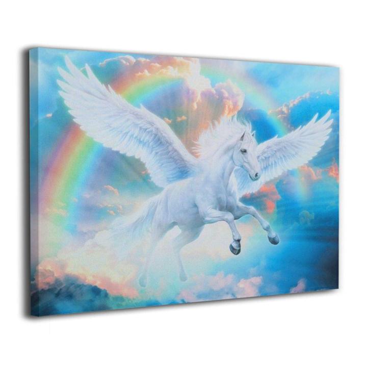 Unicorn Wall Art Canvas Print painting Wooden Frame Abstract Paintings ...