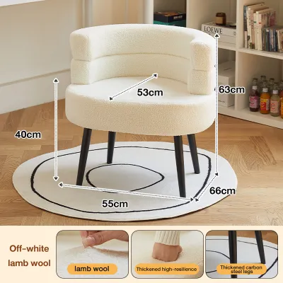 NAIJIA Lamb Velvet Chair Dressing Chair Living Room Lazy Sofa Chair Comfortable Single Sofa Home Armhair Loungers Chair