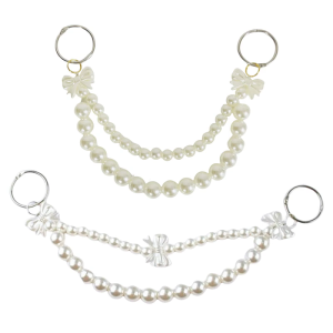 2Pieces Of Pearls Beads Bag Chain Short Handle Replacement Handbag Chain Strap Handbag Chains Backpacks Bag Accessories