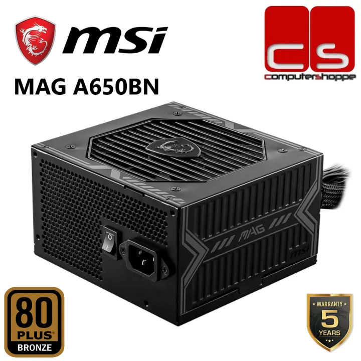 MSI MAG A650BN 80 Plus Bronze 650watt Power Supply