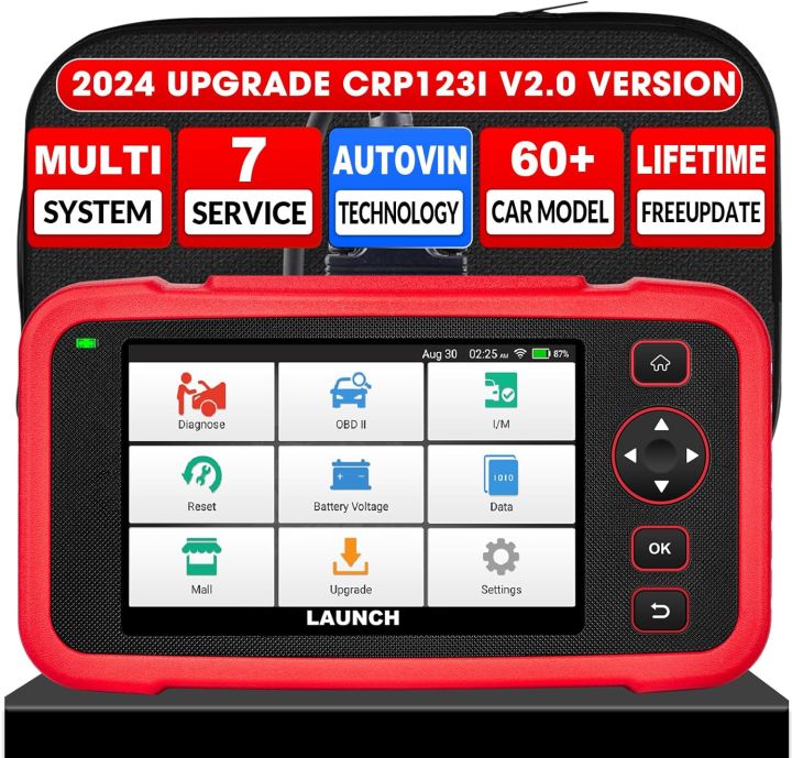 LAUNCH CRP123i V2.0 OBD2 Auto Diagnostica, Diagnosi Autos Professionale in Italiano, Veicoli Scanner con 4 Sistemi Diagnostici, 7+ Mantenimento Resets olio/Brake/SAS/ABS/DPF/BMS/ETS